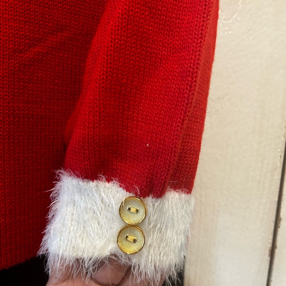 Mrs Claus Santa Ugly Christmas Red Sweater Dress w/detachable hat Size XL - Picture 7 of 11